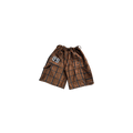 GHETTO PLAID HEAVYWEIGHT SHORTS IN CHOCO BROWN