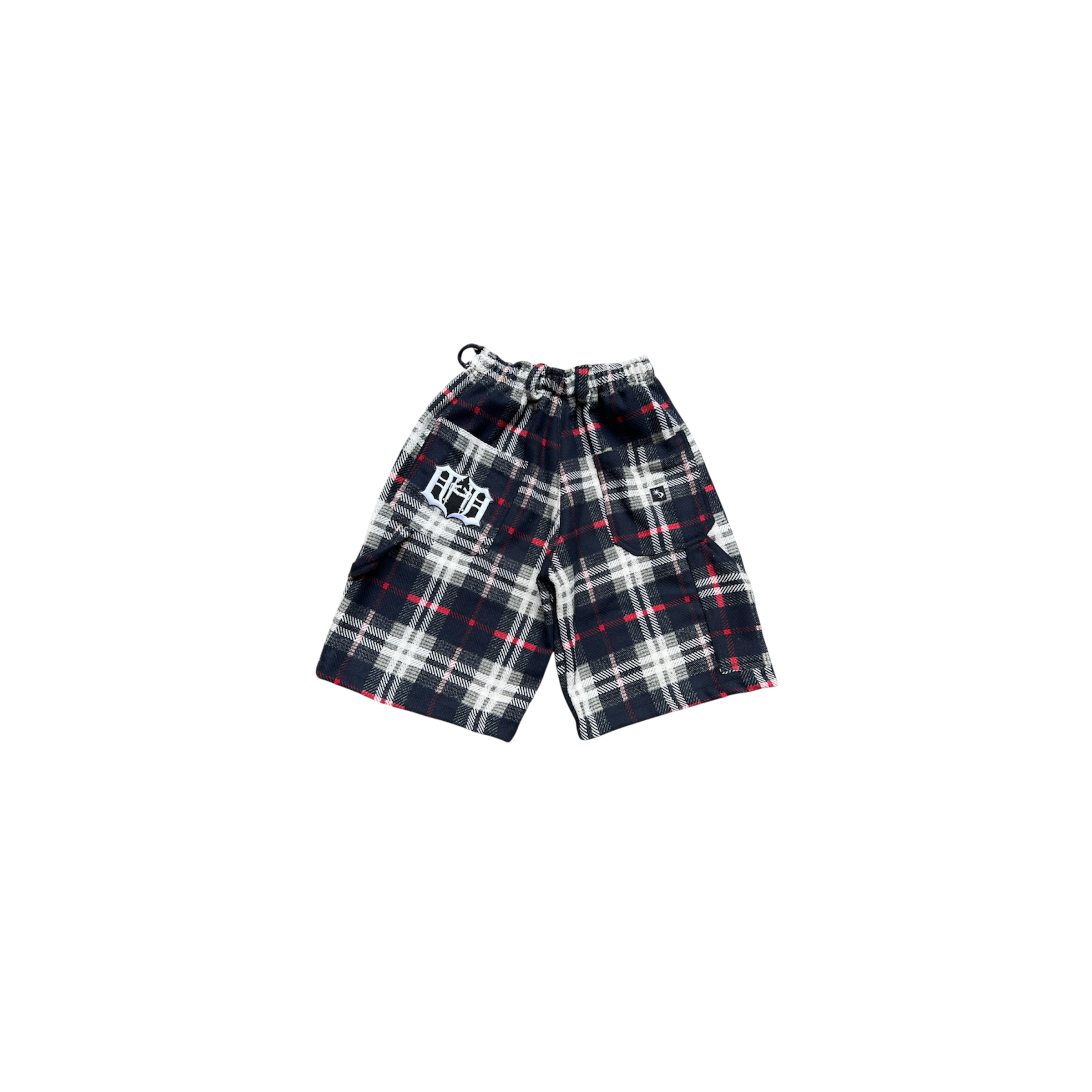 GHETTO PLAID HEAVYWEIGHT SHORTS IN AZUL